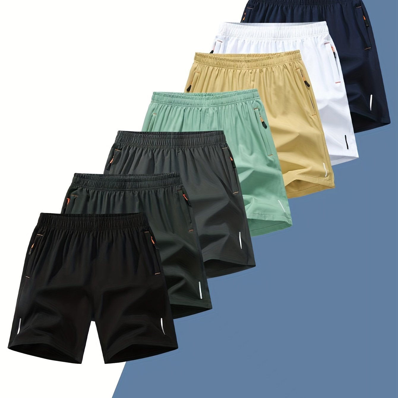 TEMU -pack Men' Drawstring Shorts, Sport Casual Fashion, Running Reflective Logo, Gym Shorts Men, Running Shorts Men, Shorts Deportivos, Shorts Men