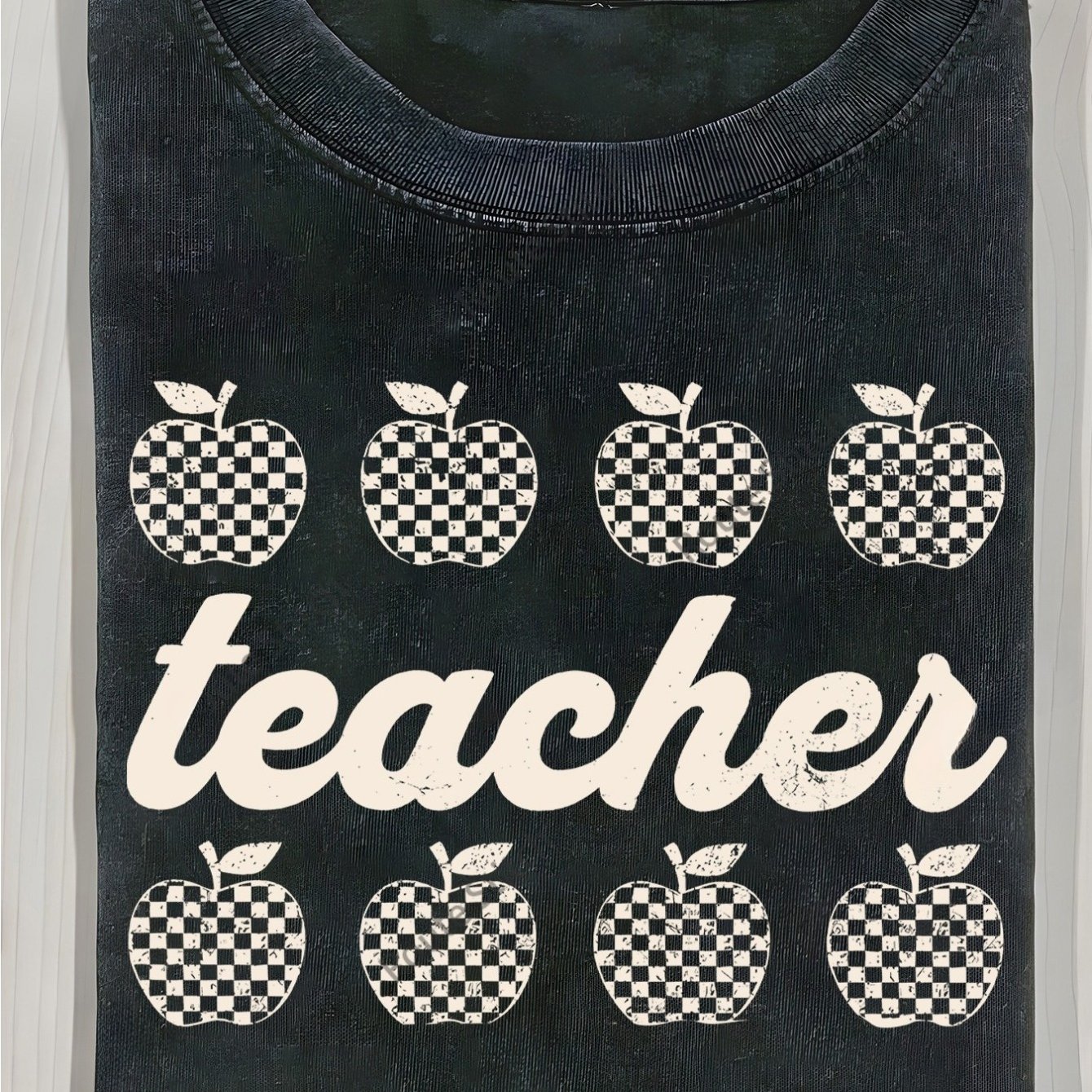 Voguevessel Men's & Women's Teacher's Plaid Print T-shirt - High-quality Cotton Retro Casual Round Neck Tee With & Plaid, - Fit For Theme Outfits, Valentine's Day Or Holiday Gift