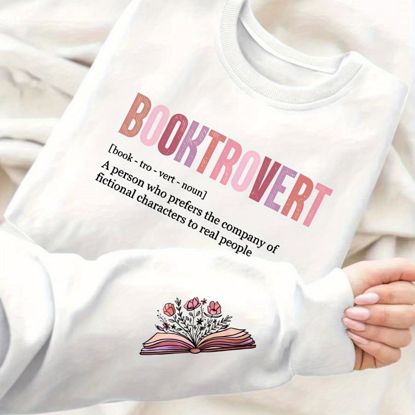 TEMU Letter Print Sweatshirt, Crew Neck Casual Sweatshirt For Fall & Spring, Women's Clothing