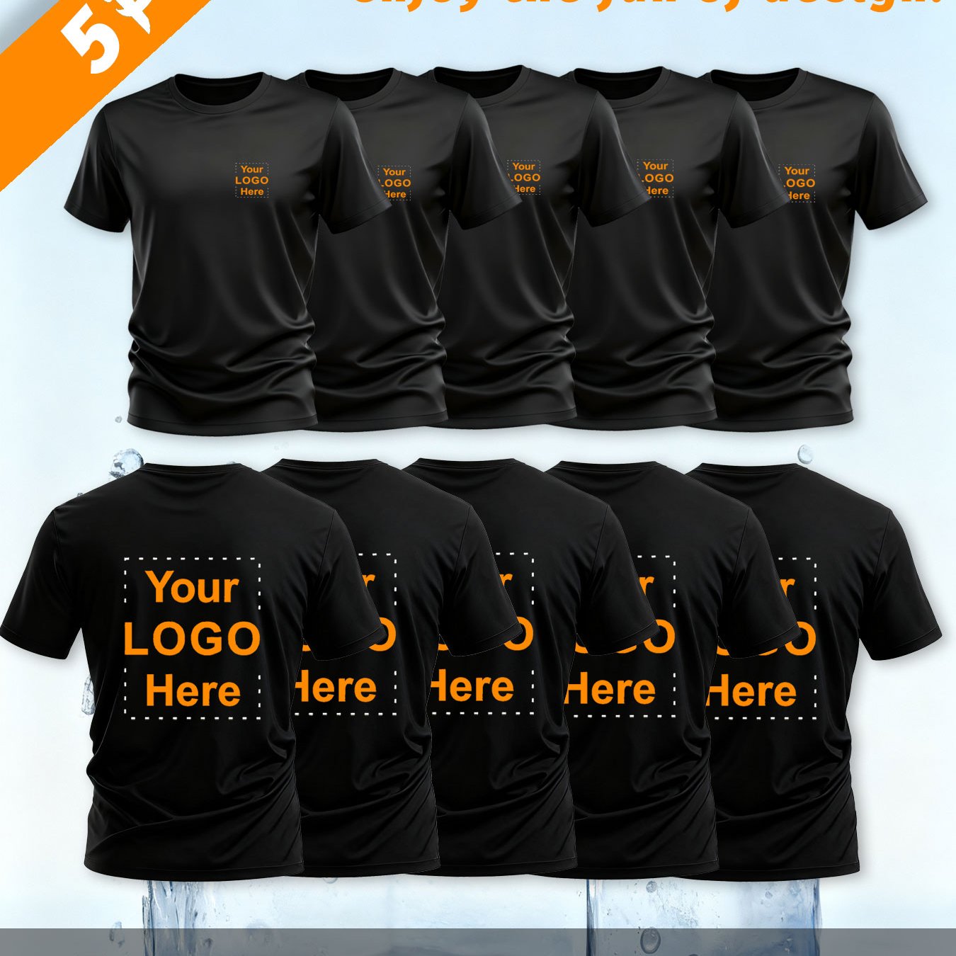 TEMU 5pcs Set Men's Quick- T-shirt [customizable Logo/design On Left Chest/back] - Lightweight, Breathable, Moisture-wicking, Cool And Comfortable,