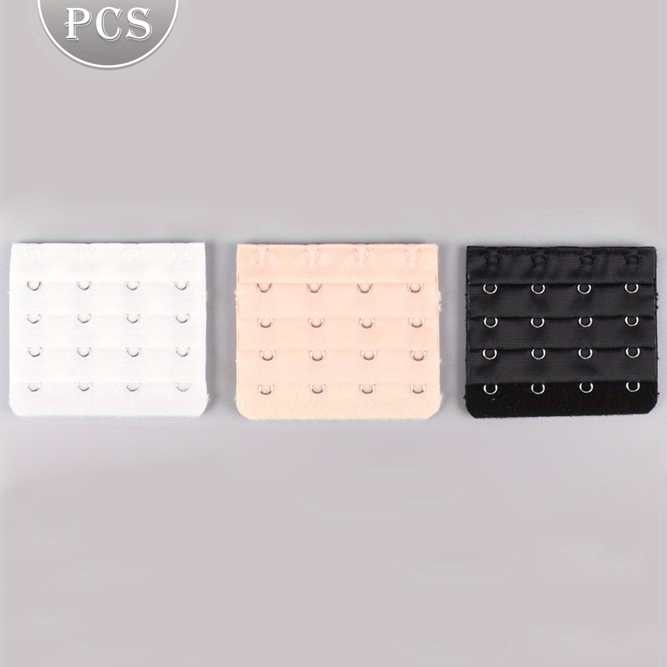 3pcs Women's Bra Extenders - 4-row 4-snap Secure Bra Extenders With Durable Non-stretch Material, Elegant Solid For Bra Strap Extenders (hand Wash Only)