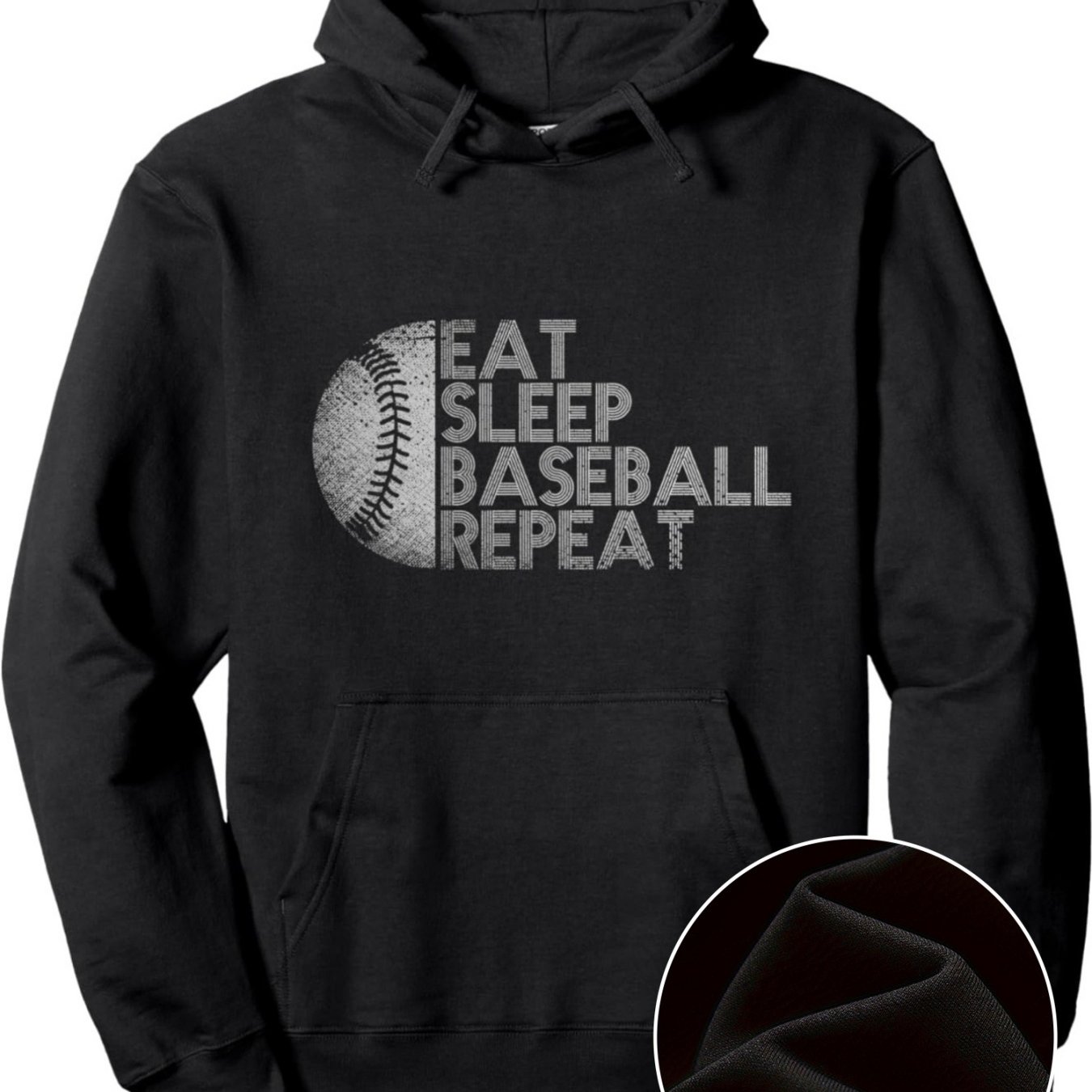 TEMU Men's Baseball Repeat Hoodie Cozy Blend Pullover With Pockets Stylish Long Sleeve Graphic Sweatshirt For Casual Pullover Graphic Hoodie Glossy