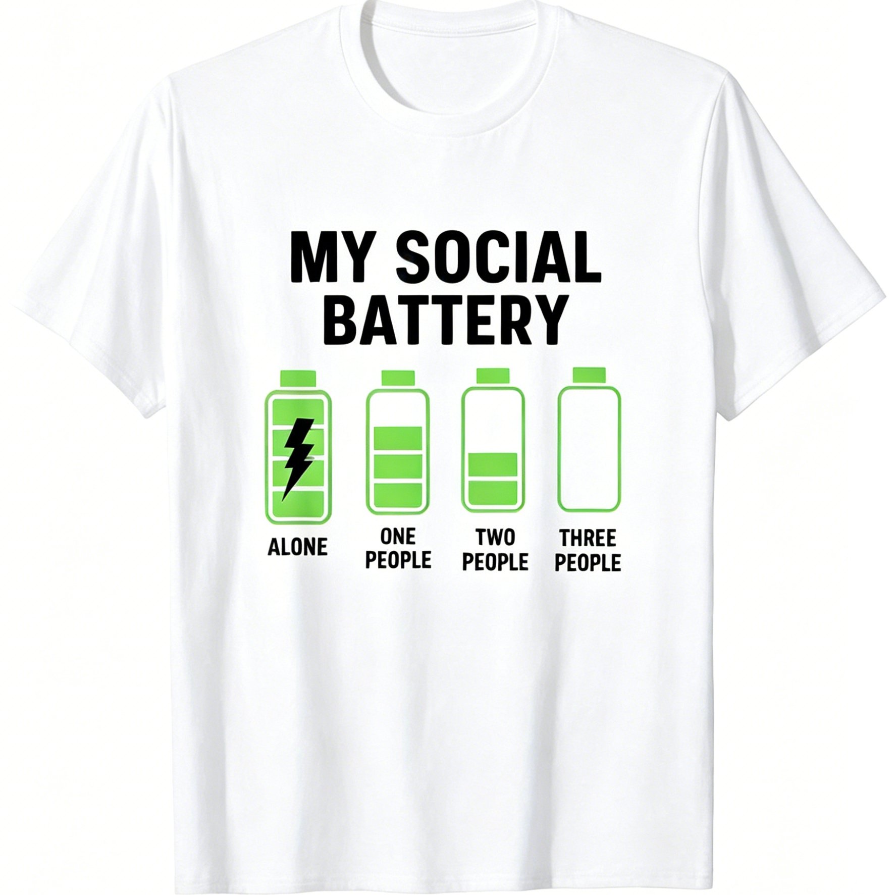 TEMU Funny My Social Battery -shirt - Suitable For & Extroverts, Unisex Loose Fit Casual Shirt For Gym, Office, Parties, Battery Graphic Tee For