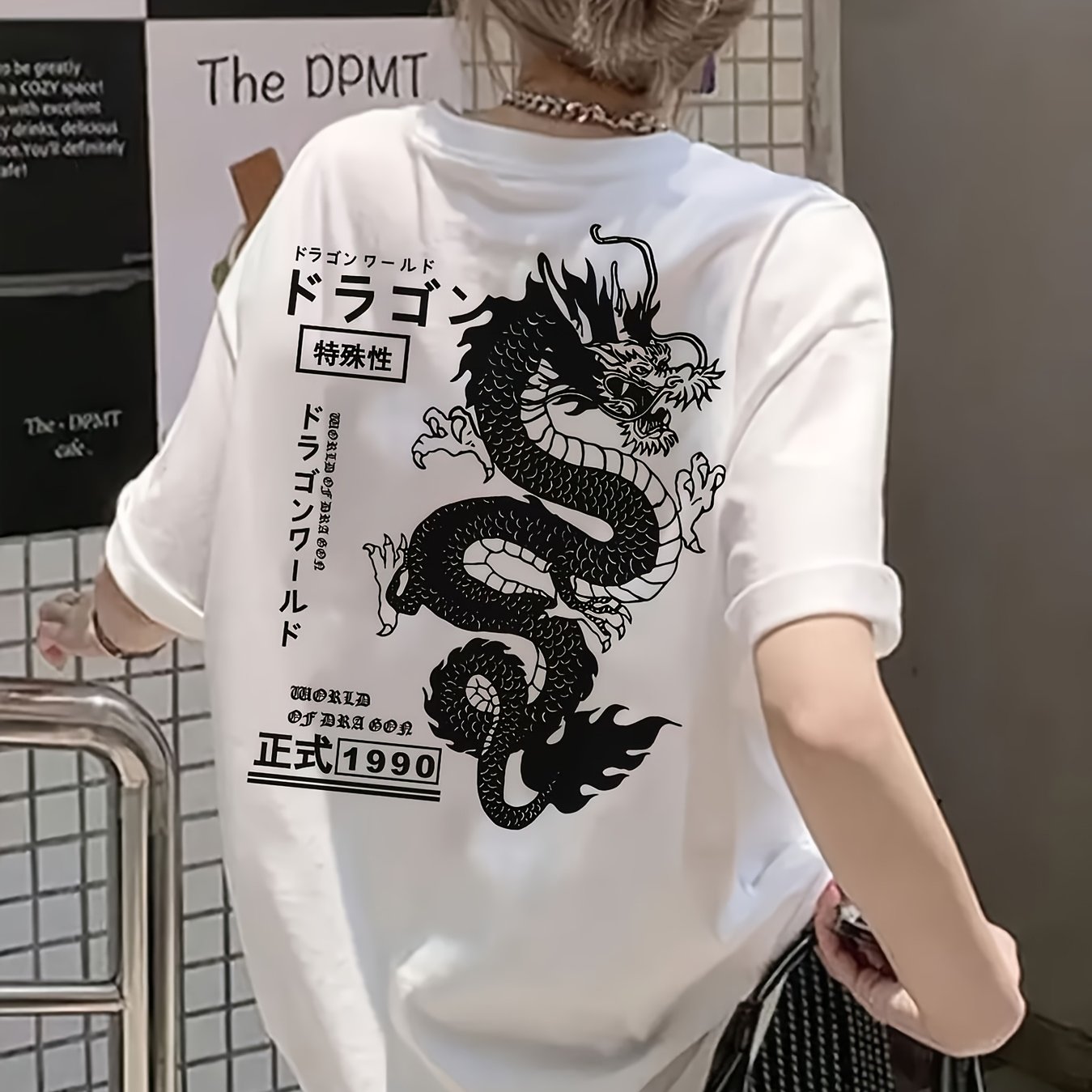 TEMU #628 Trendy Pullover T-shirt, Couple's Style, Short Sleeve, Inner Layer Top, Casual New Loose Fit, Ins-style Printed Top