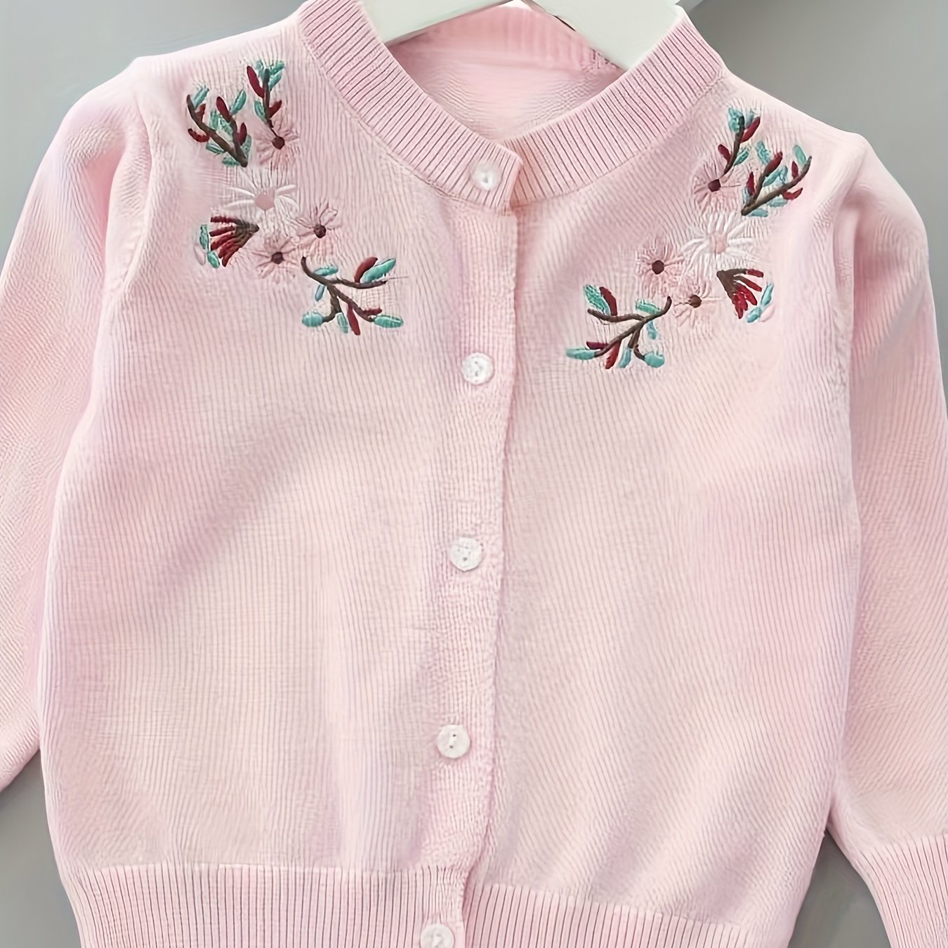 Girls' Knitted Cardigan, Children's Thin Sweater, Baby's Medium And Large Children's Spring And Autumn Coat, Girls' Autumn Sweater Knitted Shirt