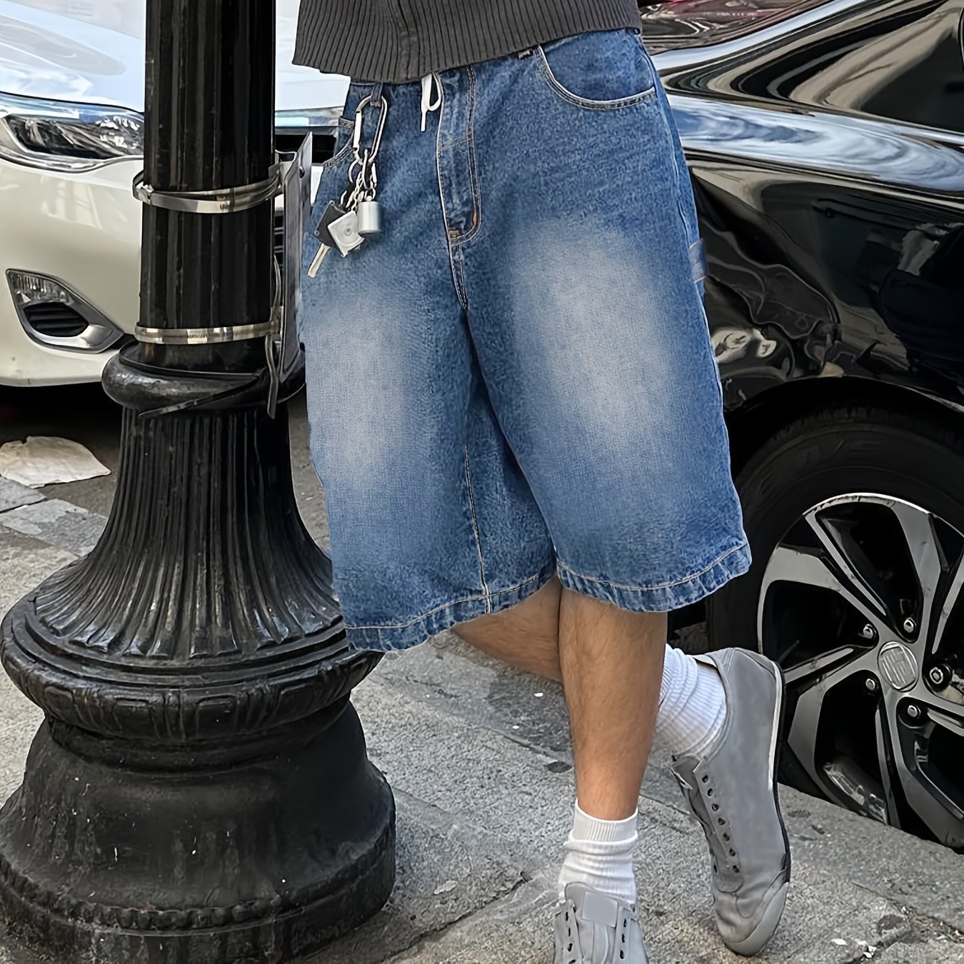 Distressed Loose-fit Versatile Summer Men's Denim Shorts