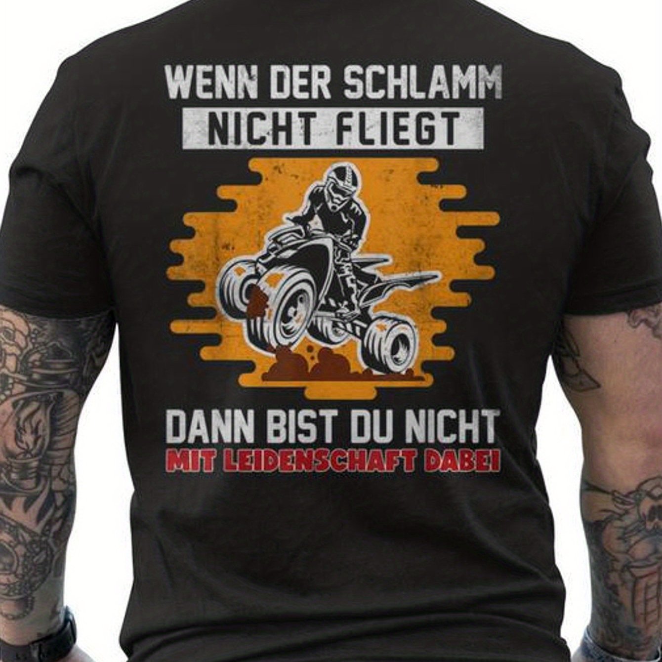 Image of Men's Off-road Vehicle Atv Graphic T-shirt - 100% Short Sleeve Crew Neck Casual Tee With Back Print For Quadfahrer & Biker Enthusiasts, Outdoor Adventure Apparel