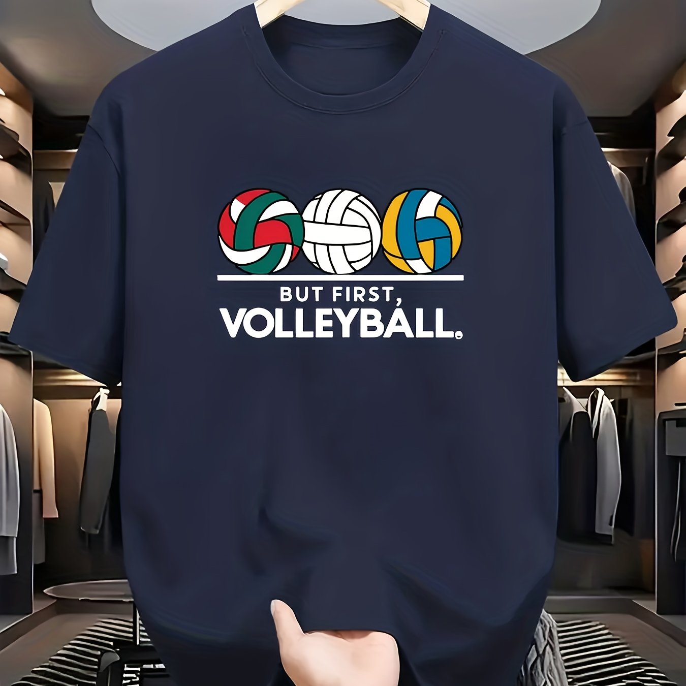 TEMU Full Of Volleyball Passion! White Short-sleeve T-shirt With ", Volleyball." Text And Volleyball Element Print For A Volleyball Fashion Style