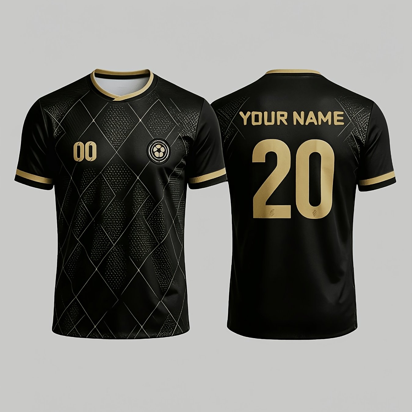 TEMU 2026 Jersey, Custom Team Football Jersey T-shirt | Optional Name, Number, And Logo | Crew Neck Cross Design | Color Block Stripe Style |