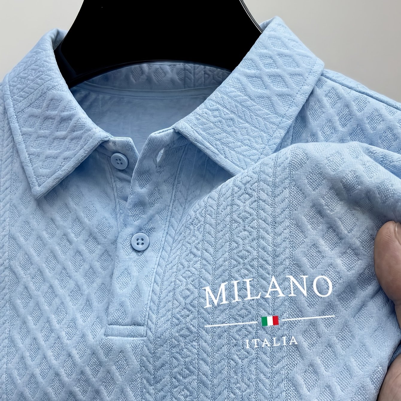 TEMU Fashionable And Minimalist Short-sleeve Shirt For Men With A Print Collar, Suitable For Casual And Business Commuting