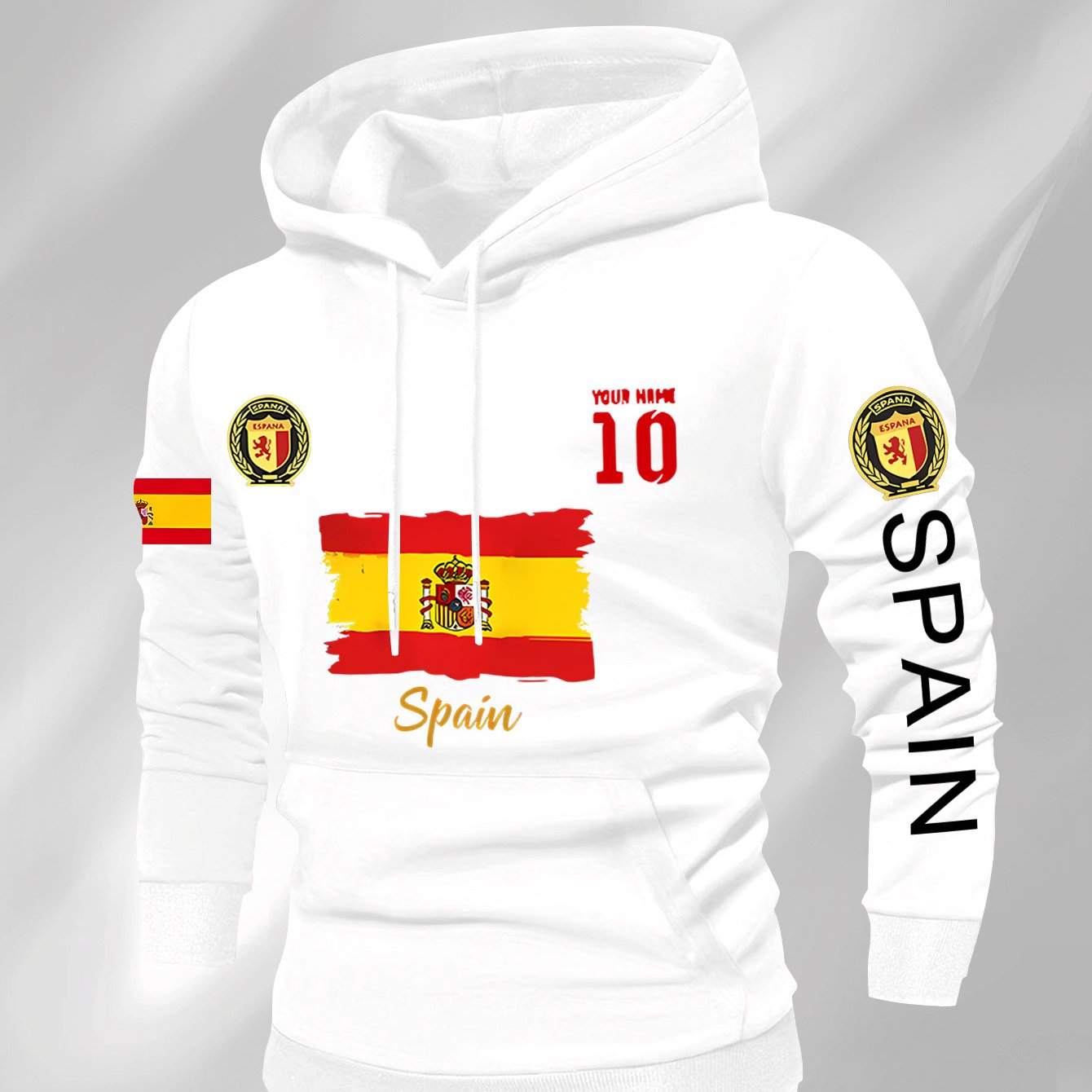 TEMU Men's Fashion Letter Hoodie, Knitted Fabric With Kangaroo Pocket, Men's Sweatshirt