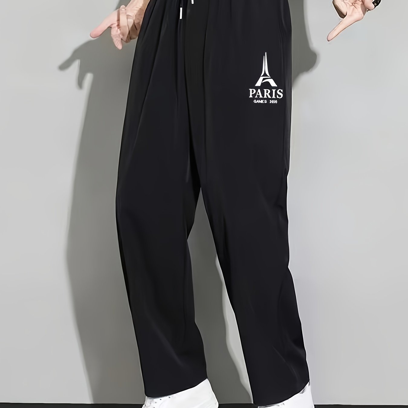 Image of A Pair Of Summer Fiber Fabric Cool Straight-leg Printed Pattern Fashionable Trendy Casual Sport Pants