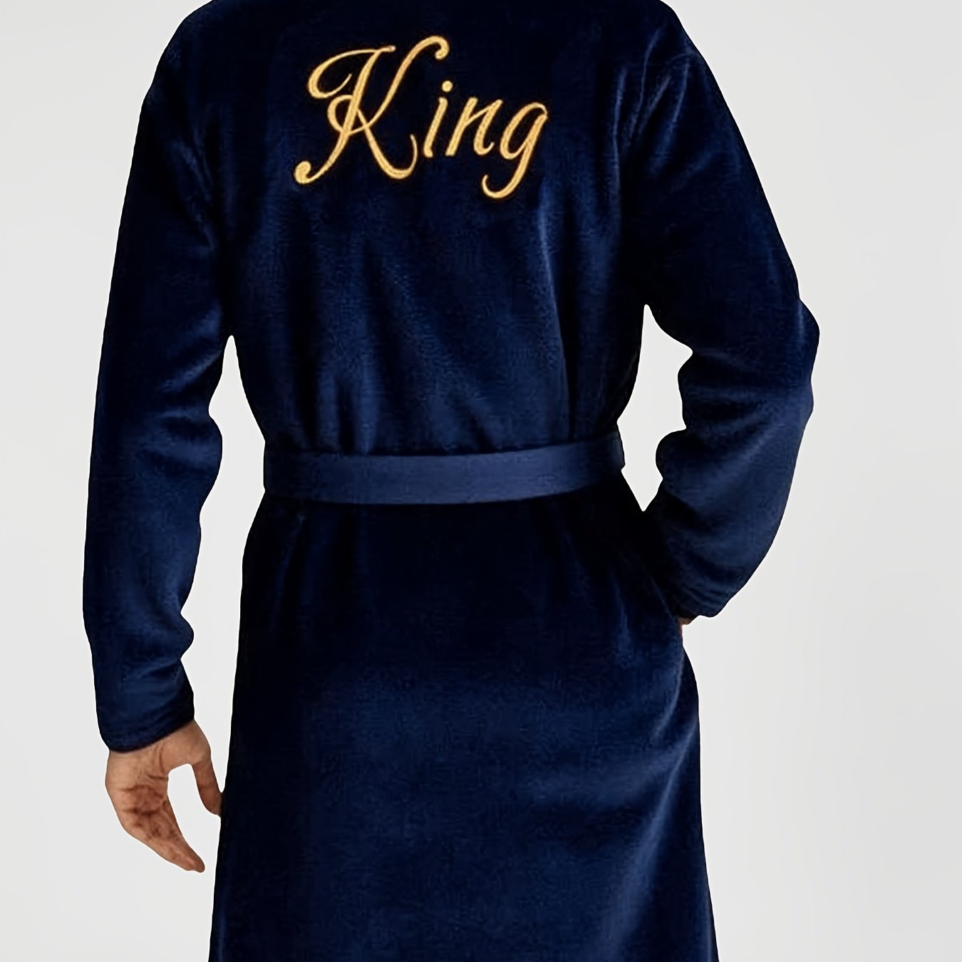 TEMU Herren Langgewand Fur Herbst Winter Verdickt Warm Aus Einfarbig Mit Taillierender Passform Stickerei Mit Englischen Buchstaben Loungewear Kleid