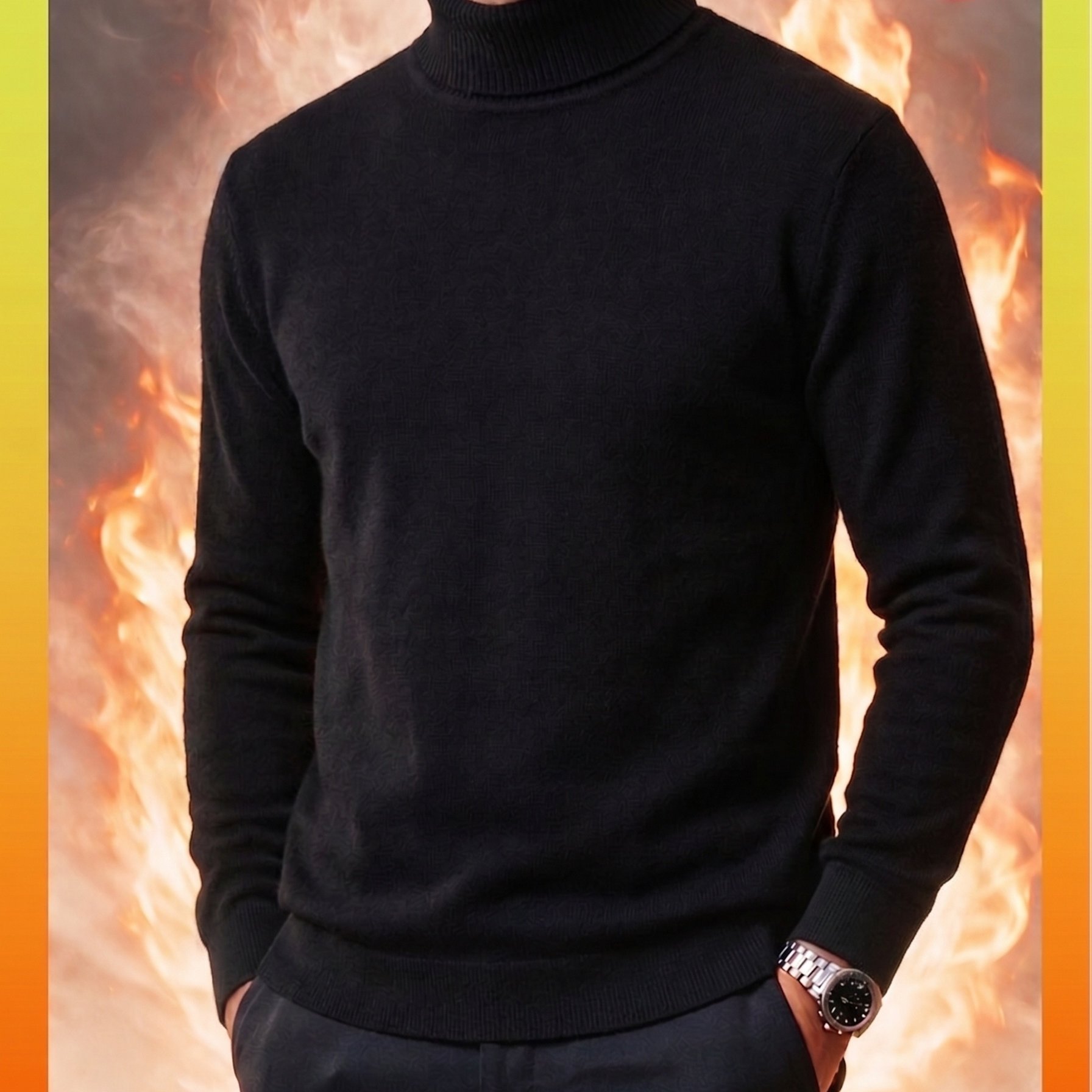 TEMU AW26 CHOIX de CADEAU Pull à col roulé de couleur unie, Convient pour d'automne et d'hiver, Pull et élastique, Pull décontracté et chaud de style