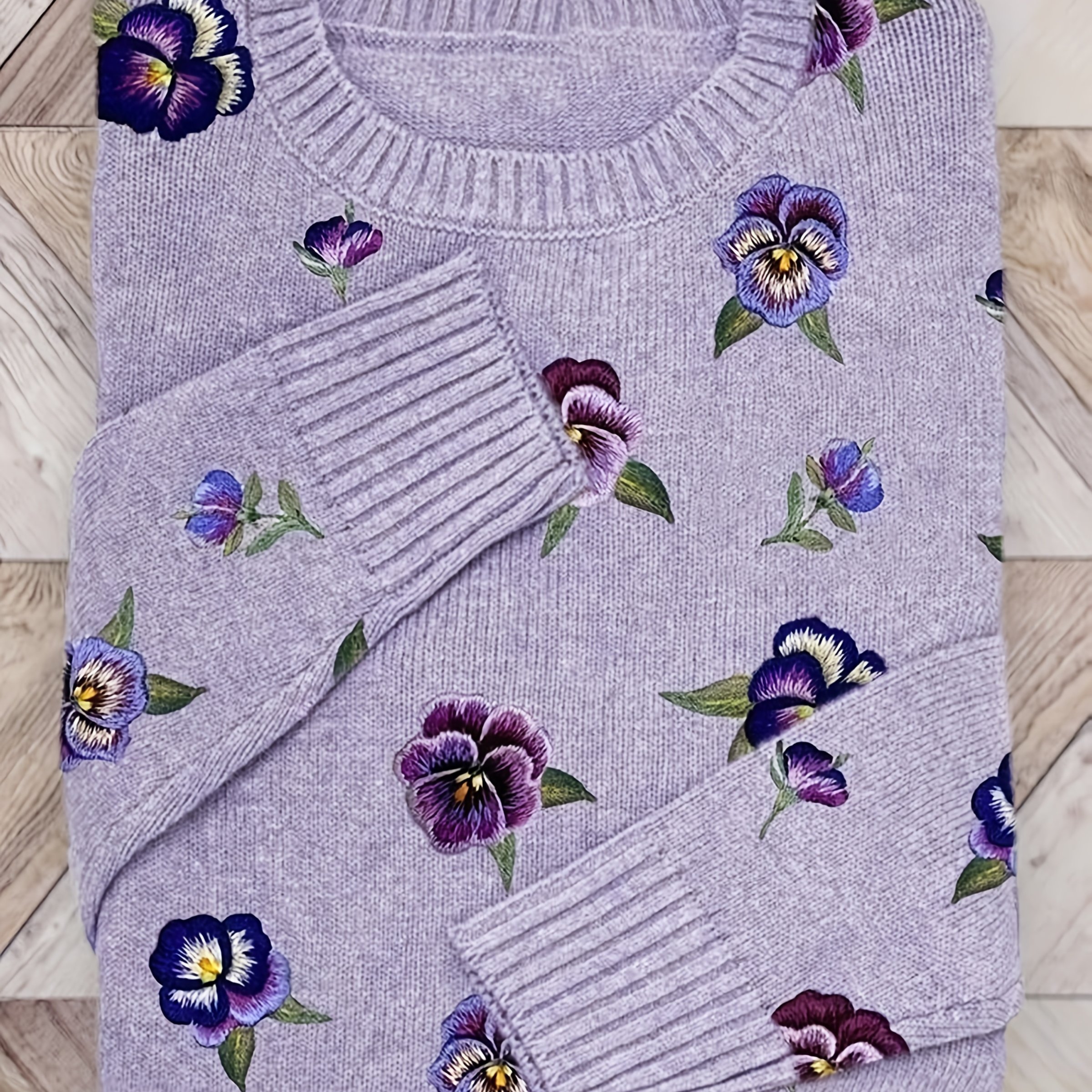 E-shop Vorlage Damen Pullover Lässig Locker Langarm Rundhals Top Nian Nian