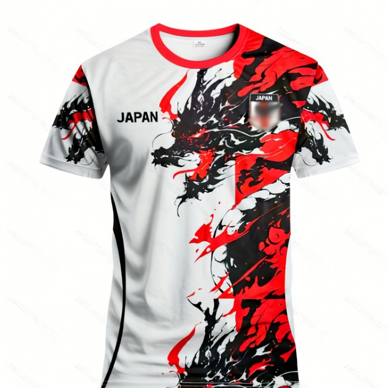 TEMU 【メンズ】サッカー ジャージ & 日本のティーン向け 快適なアスレチックトップス、炎のドラゴン柄 & 日本文化スタイルプリント、サッカー試合、トレーニング、カジュアルフィットネス、普段使いのギフトに最適、ファンへの記念品、サッカー練習着