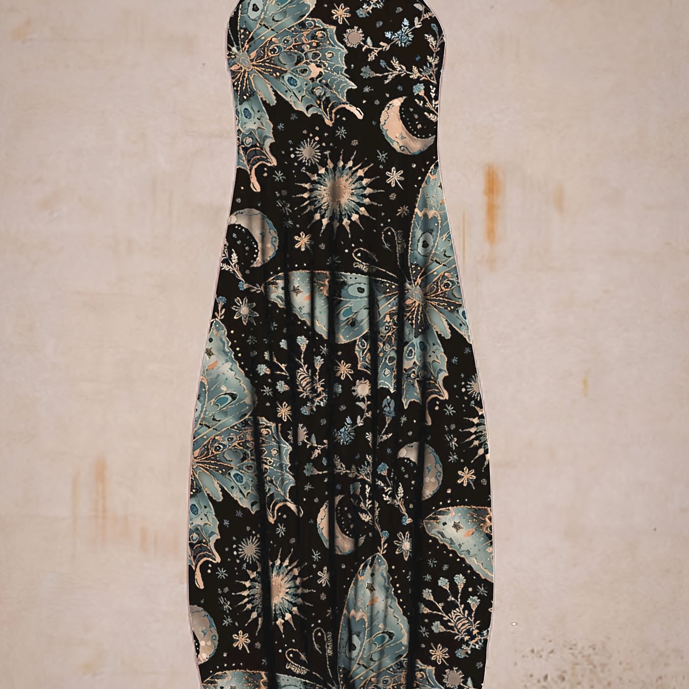 Vintage Print Slim Strap Overalls Pants Comfortable Casual