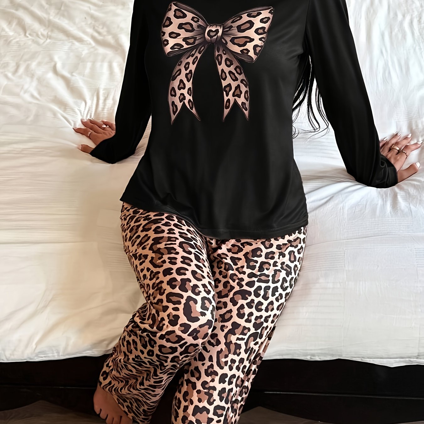 TEMU Dames Lange Pyjama Set. Comfortabele Ronde Hals Lange Mouw Top En Elastische Taille Lange Broek Zijn Perfect