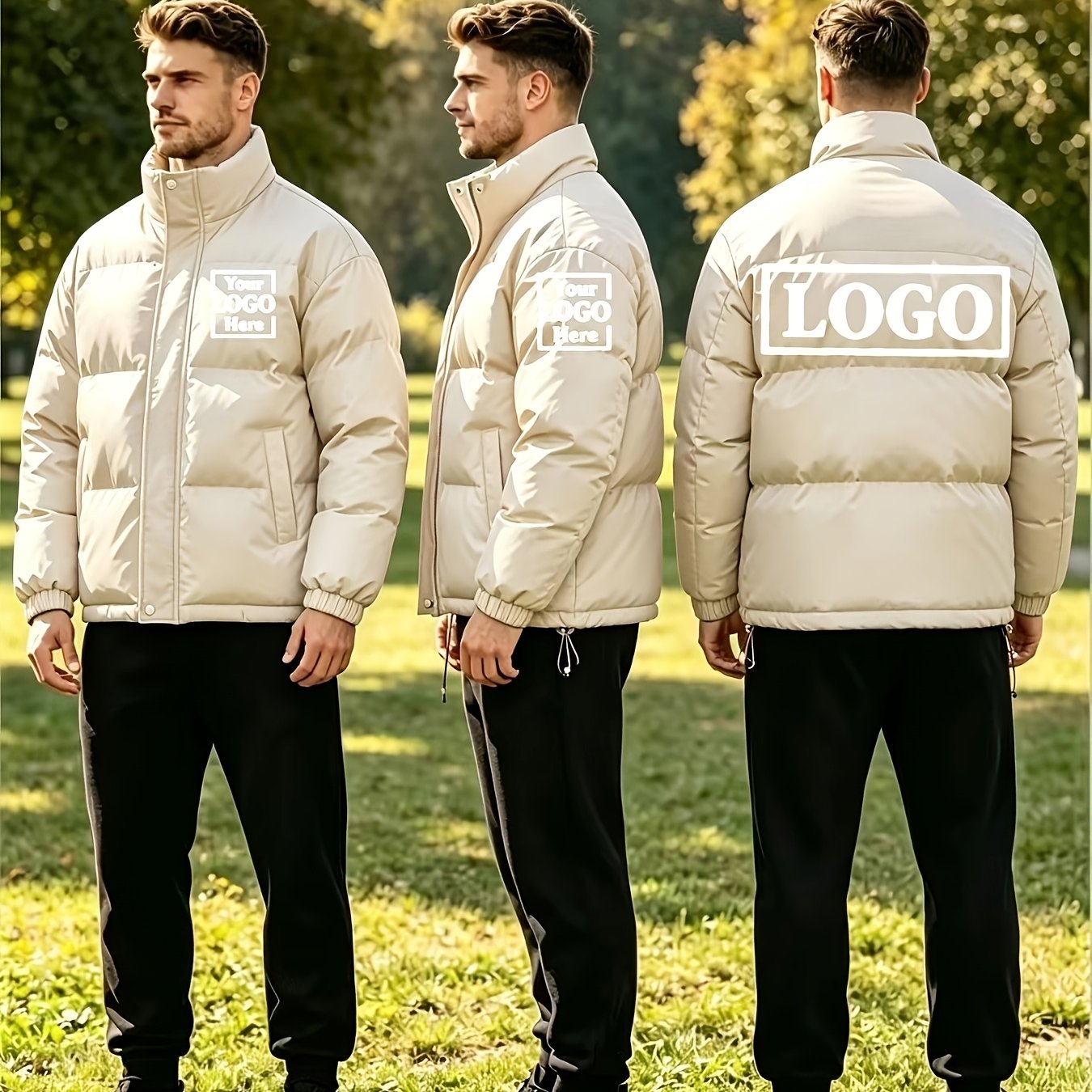 Winter Padded Custom Style Hoodless Outerwear, Comfortable & Warm