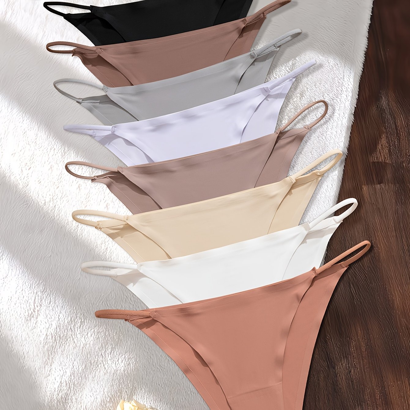 TEMU Random 4pcs Trendy Light Luxury Women's Low-waist Sexy Thong, Easy Design Smooth Texture Skin-friendly Breathable Close-fitting Underwear,
