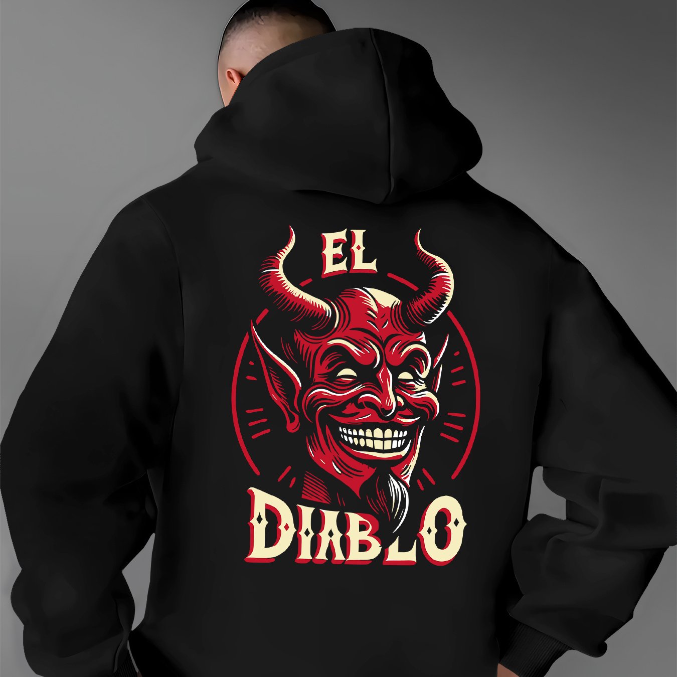 TEMU A Devil El Theme Design Trendy Hoodie Men's Hoodie High Quality Thick Premium Sweatshirt Autumn Winter Wear For Style Gift For Who Love Designs