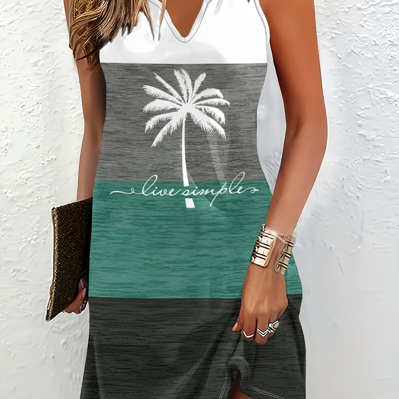 European And V-neck Women's Dress