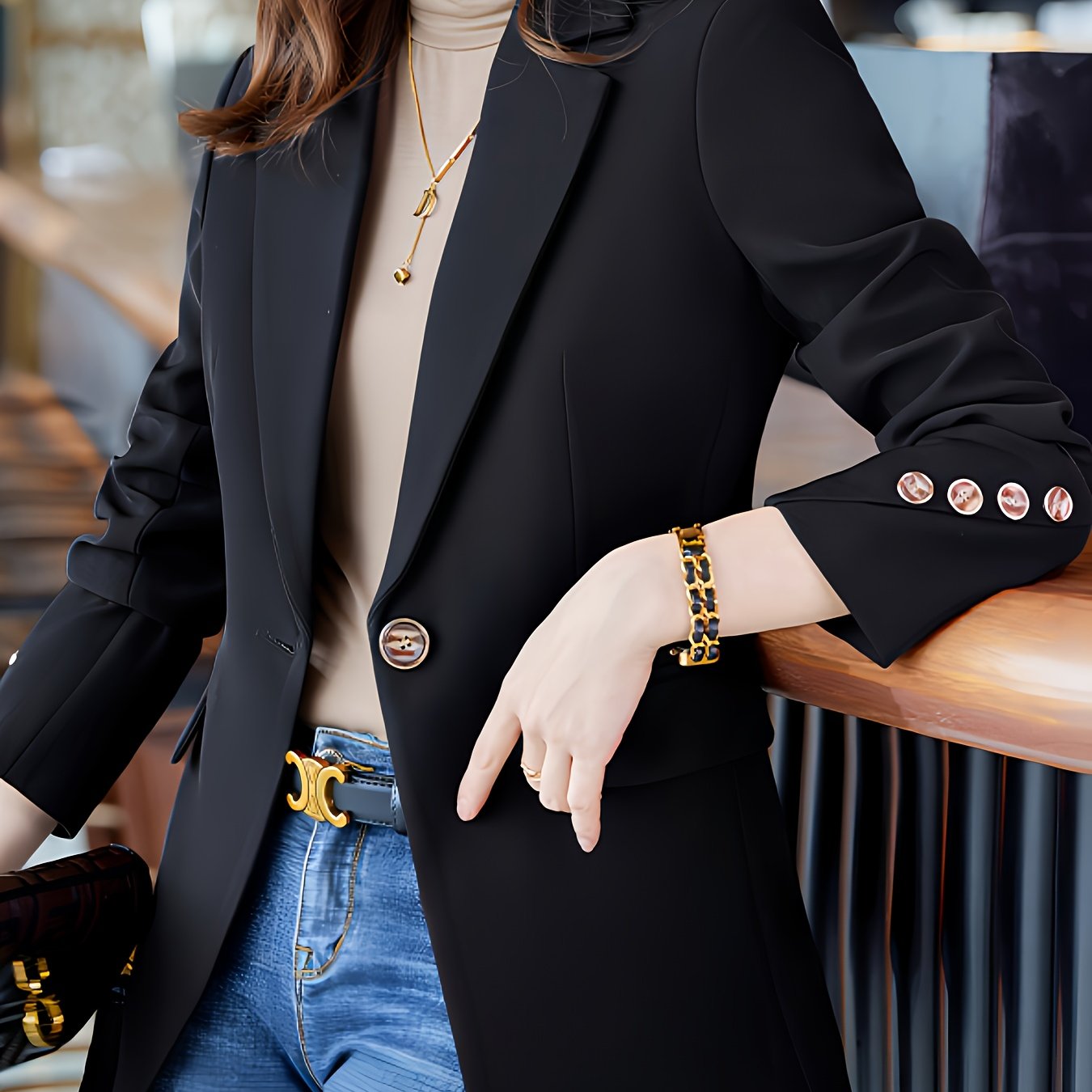 TEMU Chic High-end Women's Clothing Women's Clothing Autumn Winter Formal Top Women's Fashion Temperament Style Spring Autumn
