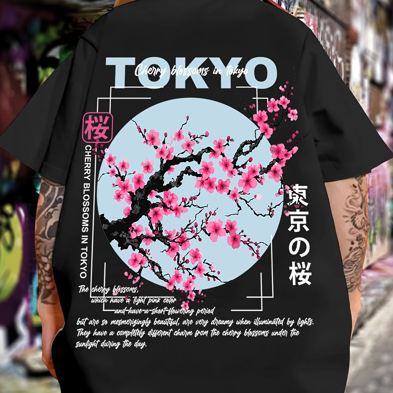 TEMU T-shirt pour homme avec imprimé motif japonais