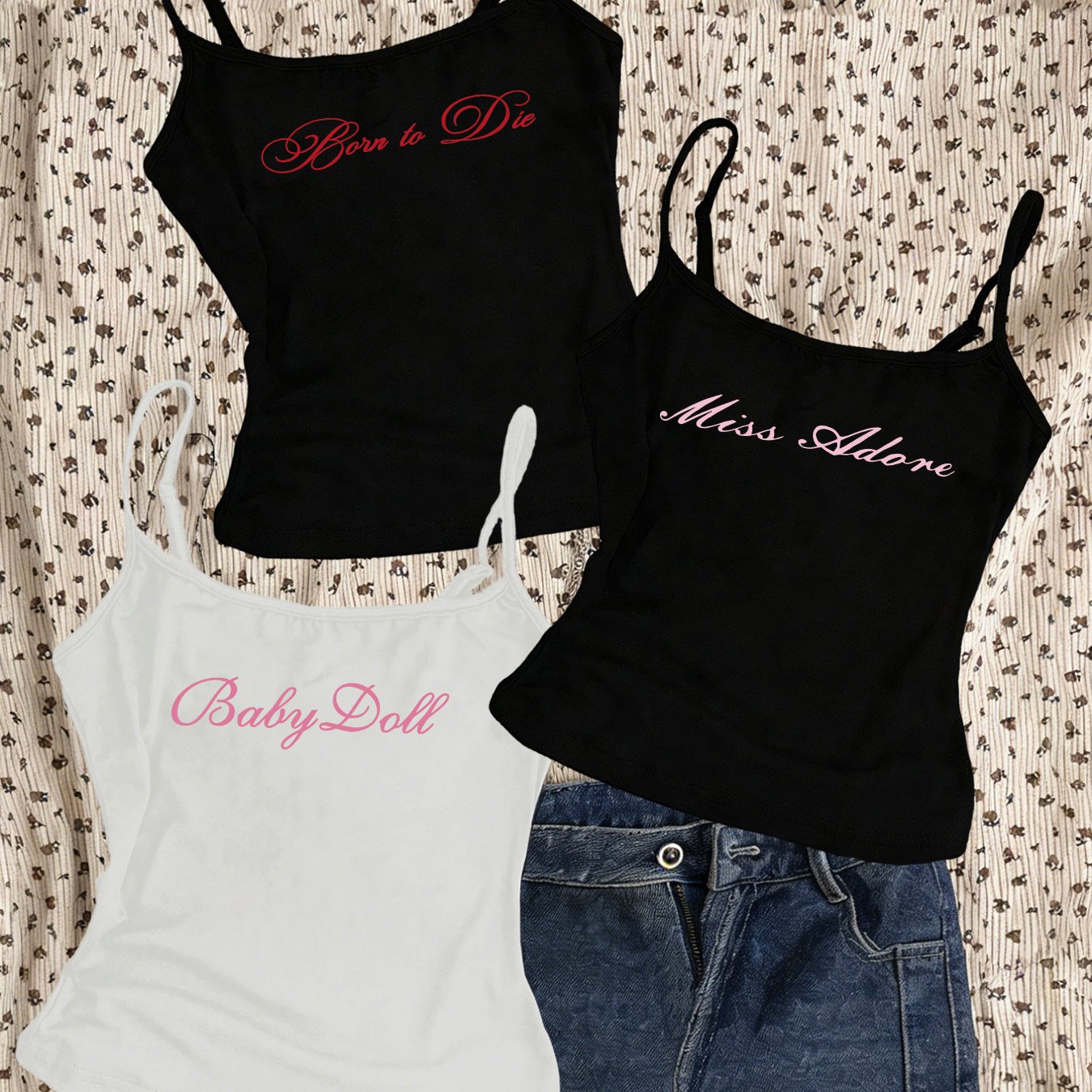 TEMU 3pcs Y2k Style Women's Tank Top, Casual Slim-fit Adjustable Strap Sexy Camisole Top, Perfect For Summer Wear