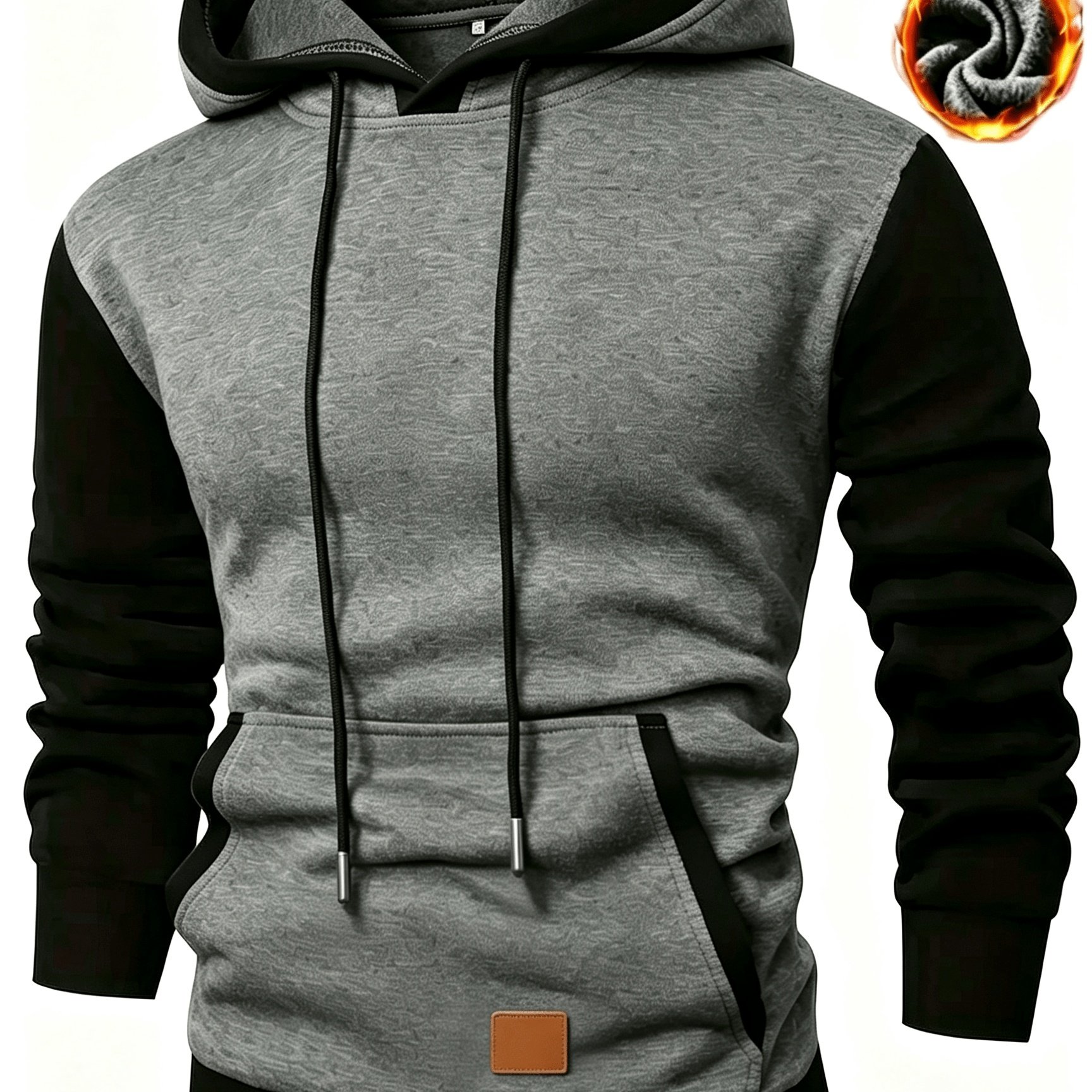 TEMU Men's Hoodie - A Casual Pullover Sweatshirt With Regular Fit And Front . Machine Washable, Suitable For Autumn And Winter And Street Style,