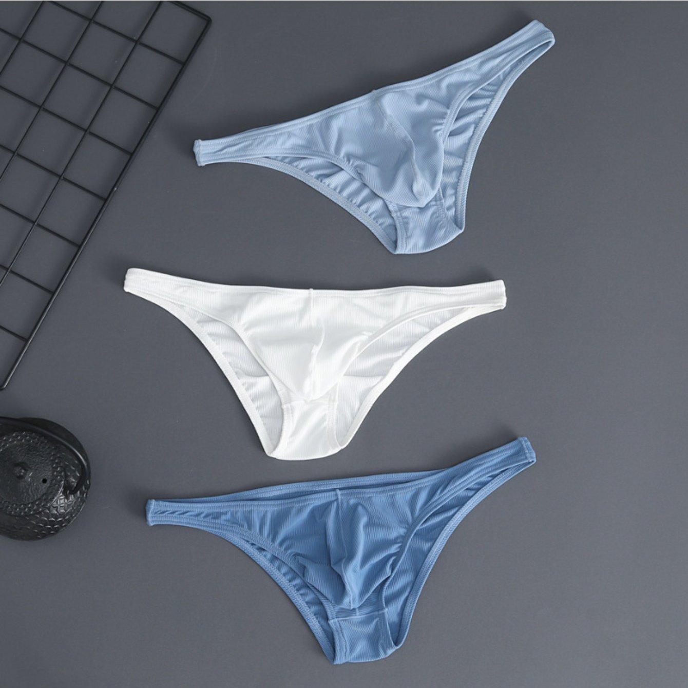Image of 3pcs/4pcs Men's Triangular Underwear With Texture, High-end And Sexy Men's Underwear, Men's Summer