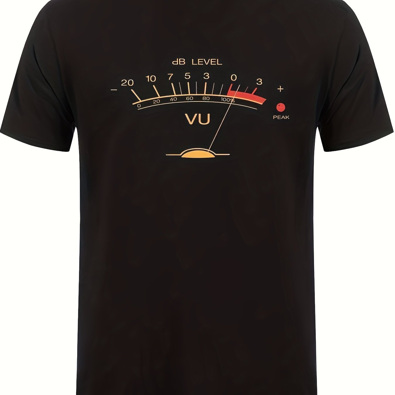 TEMU Volume Gauge Retro Audio Engineer Music Enthusiast Classic Men's Short Sleeve T-shirt Sweatshirt Suitable For Fitness, Sports, And Casual Wear