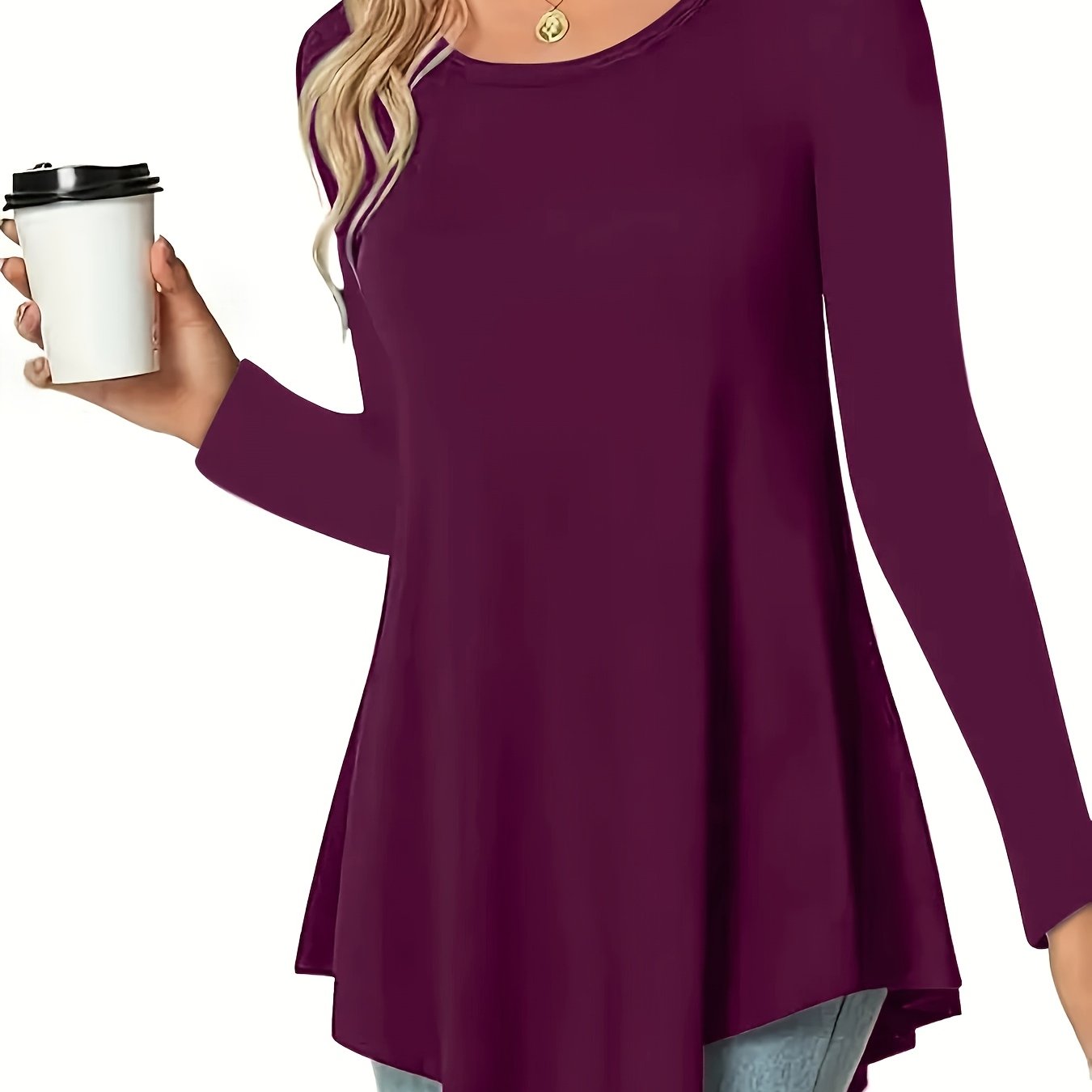 TEMU New Women's Casual Long Sleeve Tie-waist Dress Shirt