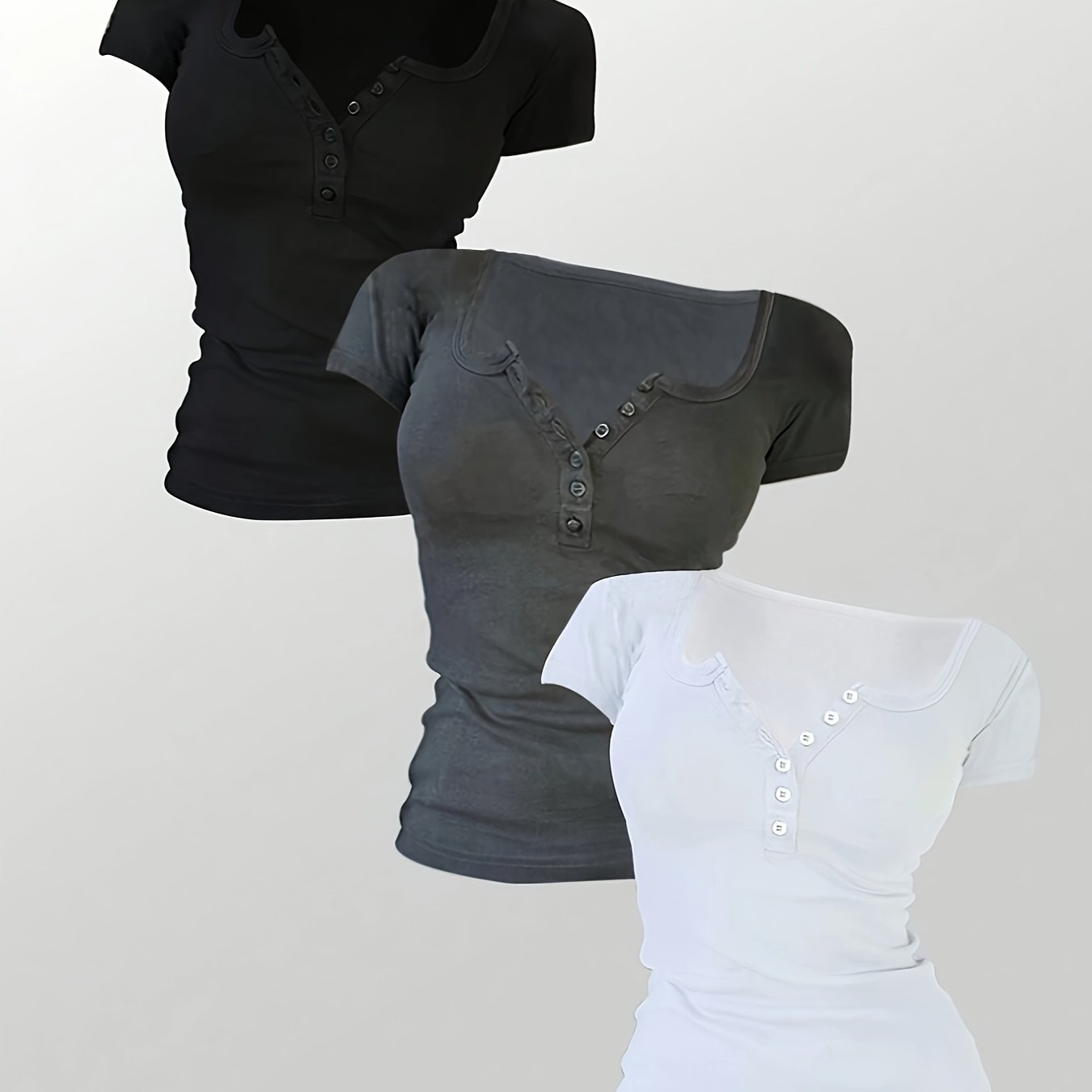 Women's Targeted Fashion Casual T-shirt 3pcs Set