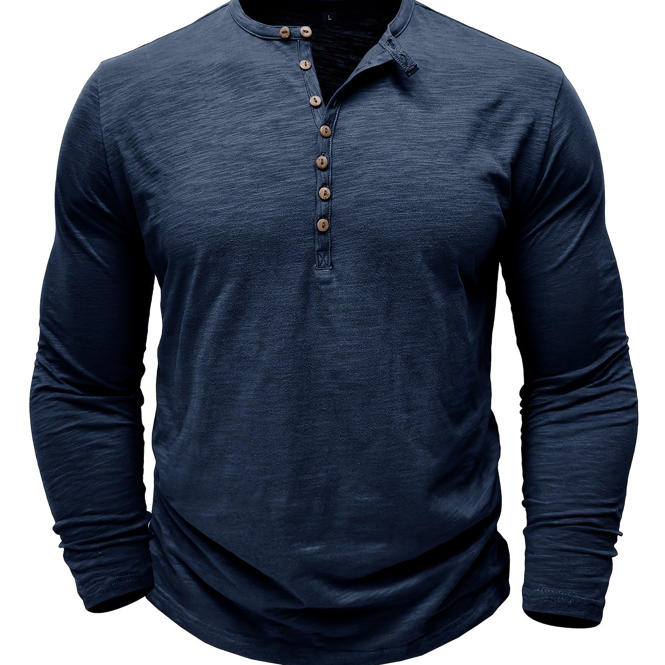 Cross-border Men's Long-sleeved T-shirt Outdoor Trade Men's Henley Shirt Bamboo Rayon Rayon Top