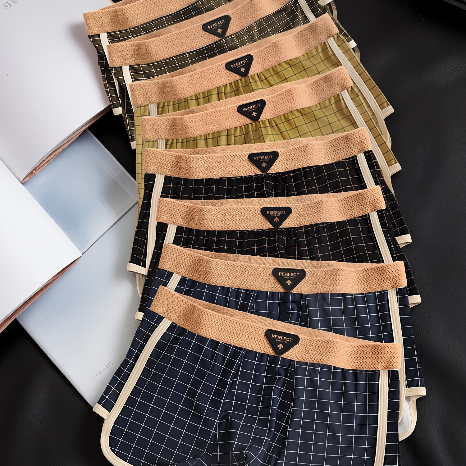 E-shop Zufällige 8er-Pack Herren Boxer Briefs - Atmungsaktives, weiches Unterwäsche mit geometrischem Muster, lichtecht & bequem, mittlere Dehnung,