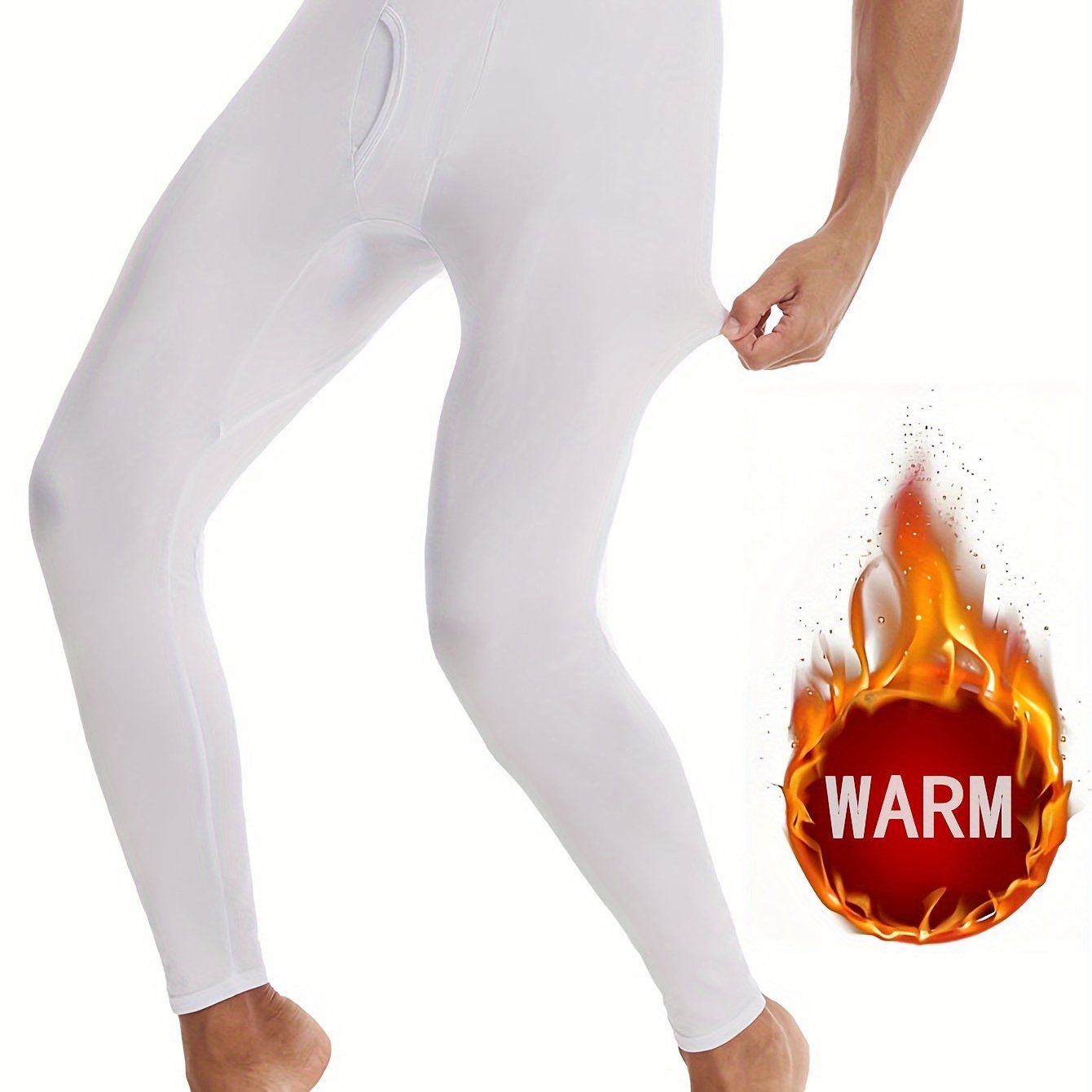 TEMU Fashionable Autumn And Winter Thin Men's Thermal Underwear Elastic Sports Slim Fit Tights Men's Thermal Long Pants
