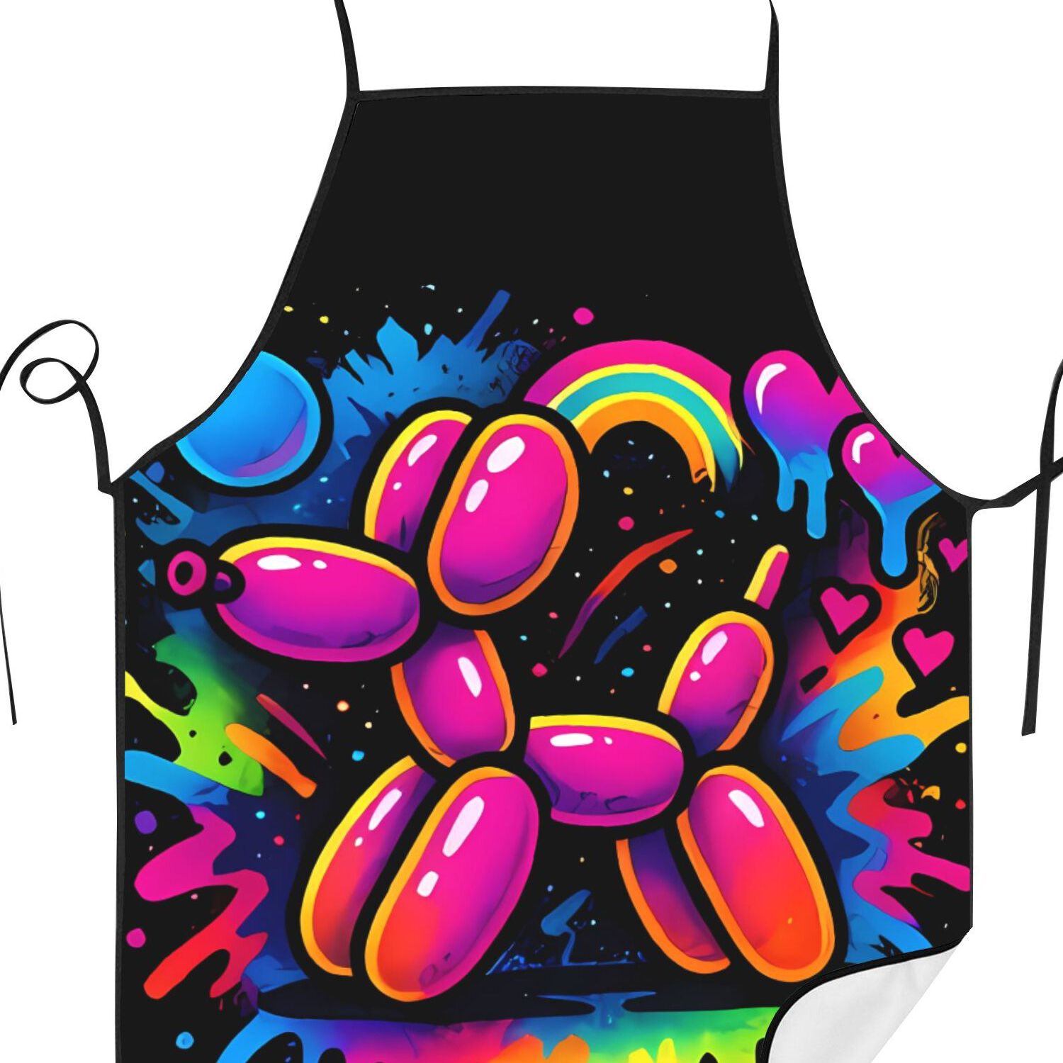 TEMU Biihudu Retro Balloon Art Apron For Adults - Balloon Dog Print Bib With Iconic Design, Kitchen Bib Suitable For Restaurant Use, Chef Apron For &