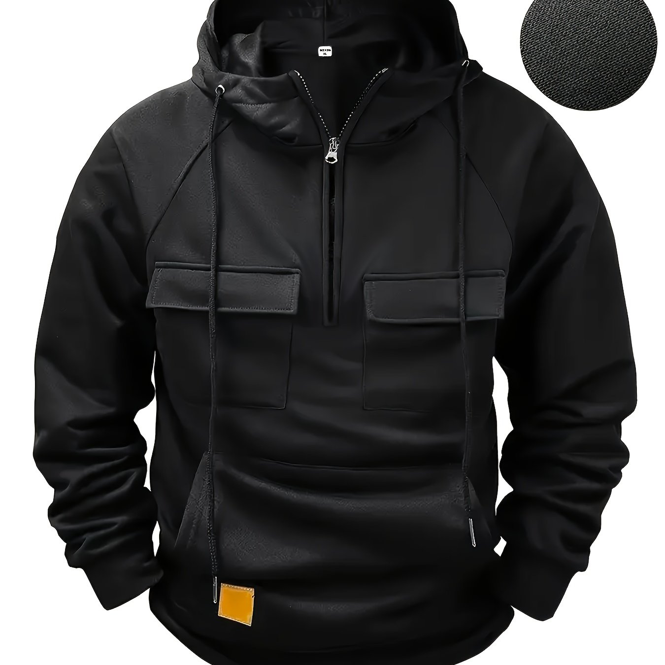TEMU Autumn And Winter Men's Hooded Sweatshirt, Workwear Style, In Multiple Sizes, Made Of Skin-friendly Material, Provides Casual , Suitable For