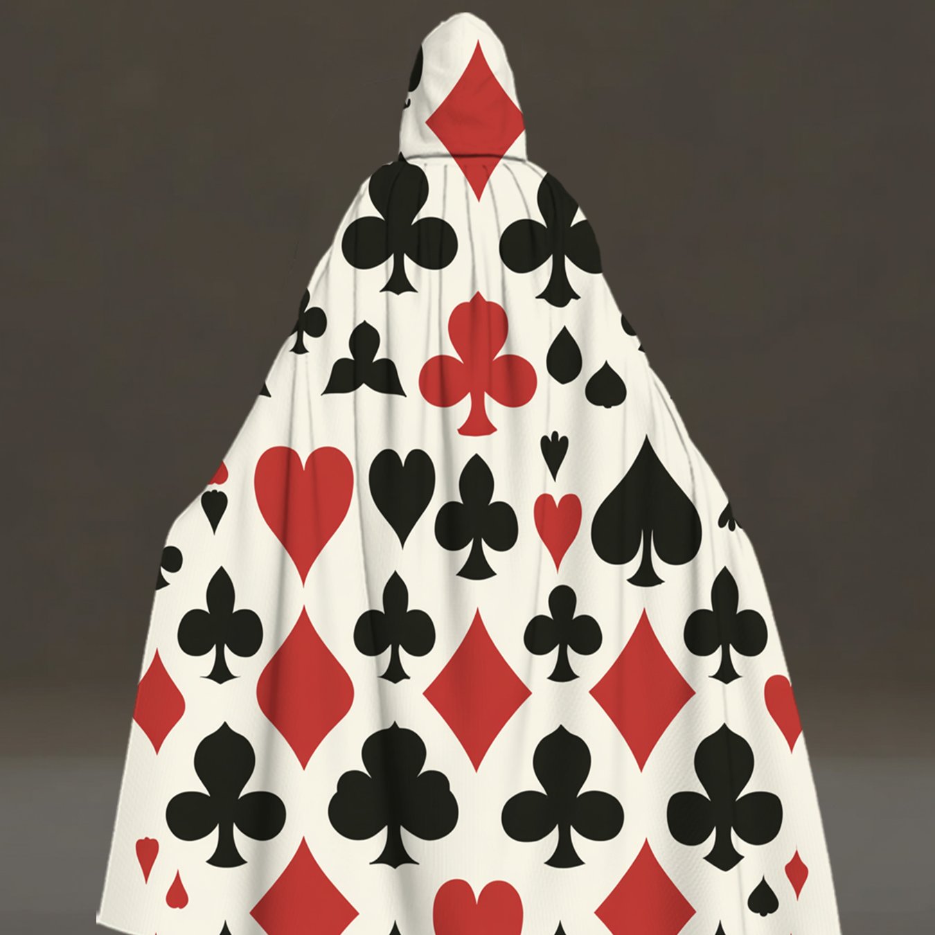 TEMU piatta bidimensionale, 1 pz, con mantello con cappuccio e di carte da gioco, per cosplay, Halloween, feste di carnevale, feste a tema e come