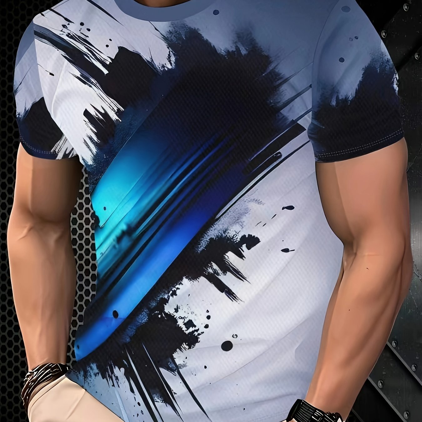 TEMU New Original 3d Men's Casual Sports Trendy Print Pattern 3d Short-sleeve T-shirt