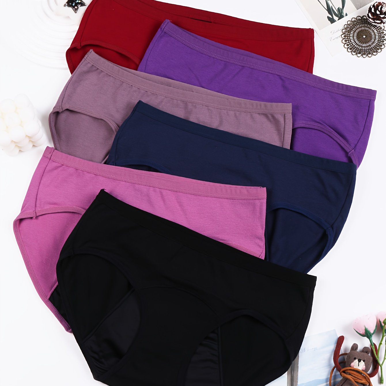 Image of 6pcs Menstrual Period Briefs, Breathable & Comfortable Full-coverage Anti-leak Intimates Panties,women's Lingerie & Underwear