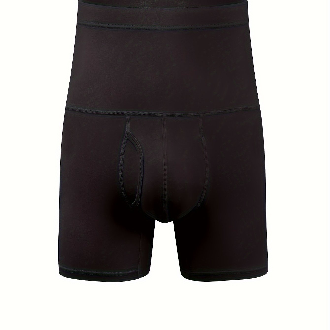 Image of 1-pc High-waisted Men's Underwear Solid Color Boxer Briefs Lengthened Anti-wear Leg Underwear Running Sports Shaping High-waisted Underwear Men
