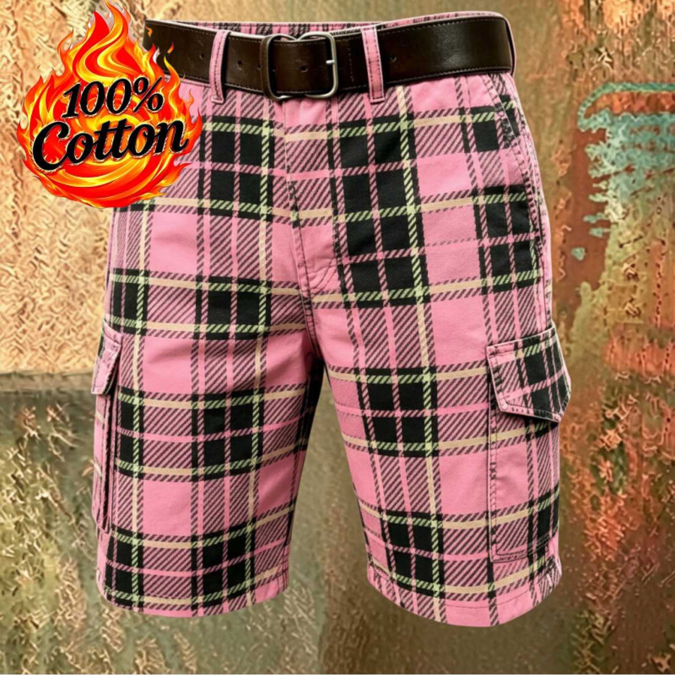 3d Printed Workwear-style Versatile Shorts (no Belt), Multi-pocket Style Y2k Style Summer Retro Men's Shorts