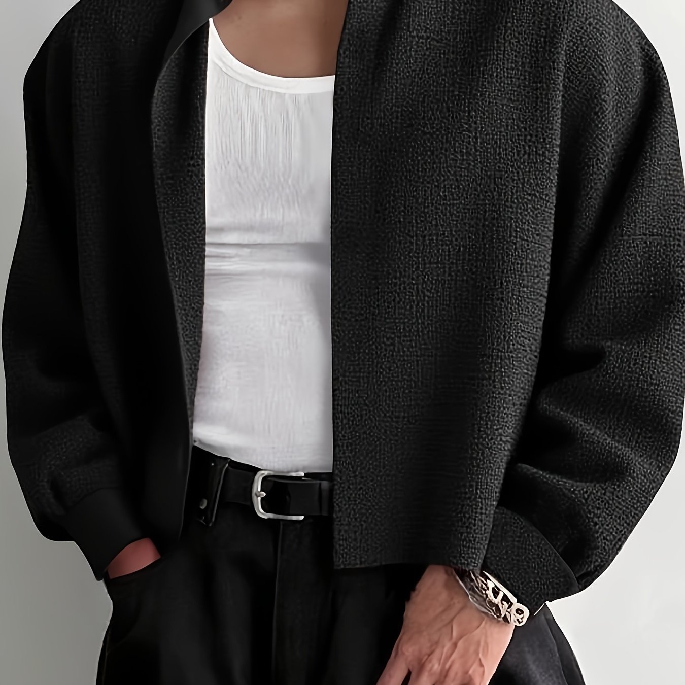 TEMU Camicia da a maniche lunghe con spalle scoperte, taglio corto e , 2026, texture intrecciata delicata, vestibilit� , e , casual, facile da