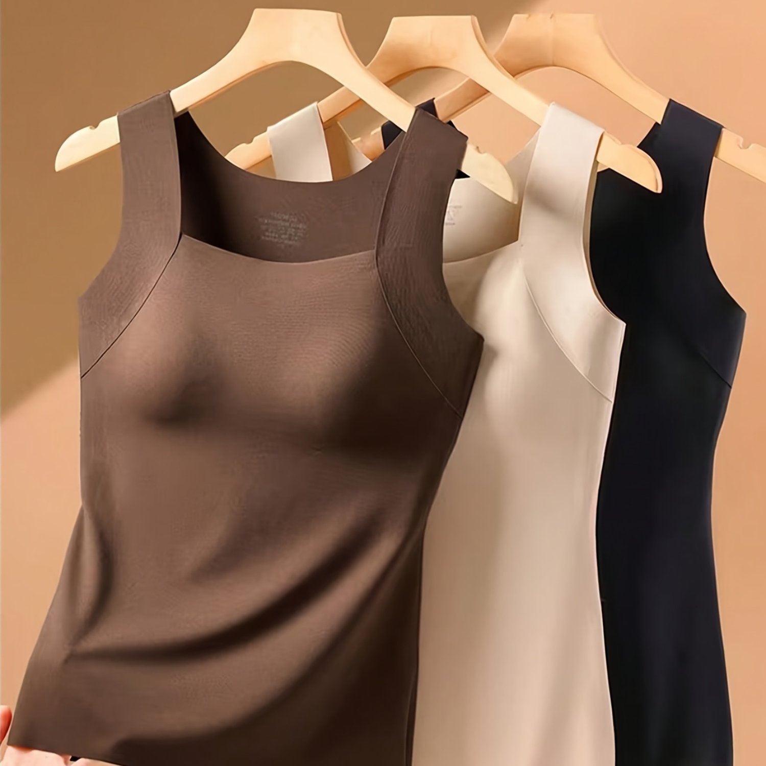 3pcs Style Women's Camisole, New Innerwear For Layering Or Wearing Alone With Built-in Pads