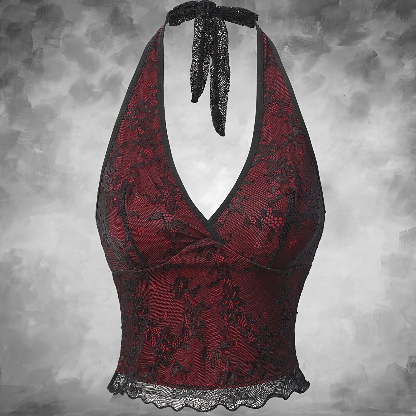 E-shop Gothic Spitze Blumenmuster Sexy Träger Cami Top, Damen Bluse, Rückzug, Geeignet für Frühling Sommer Herbst