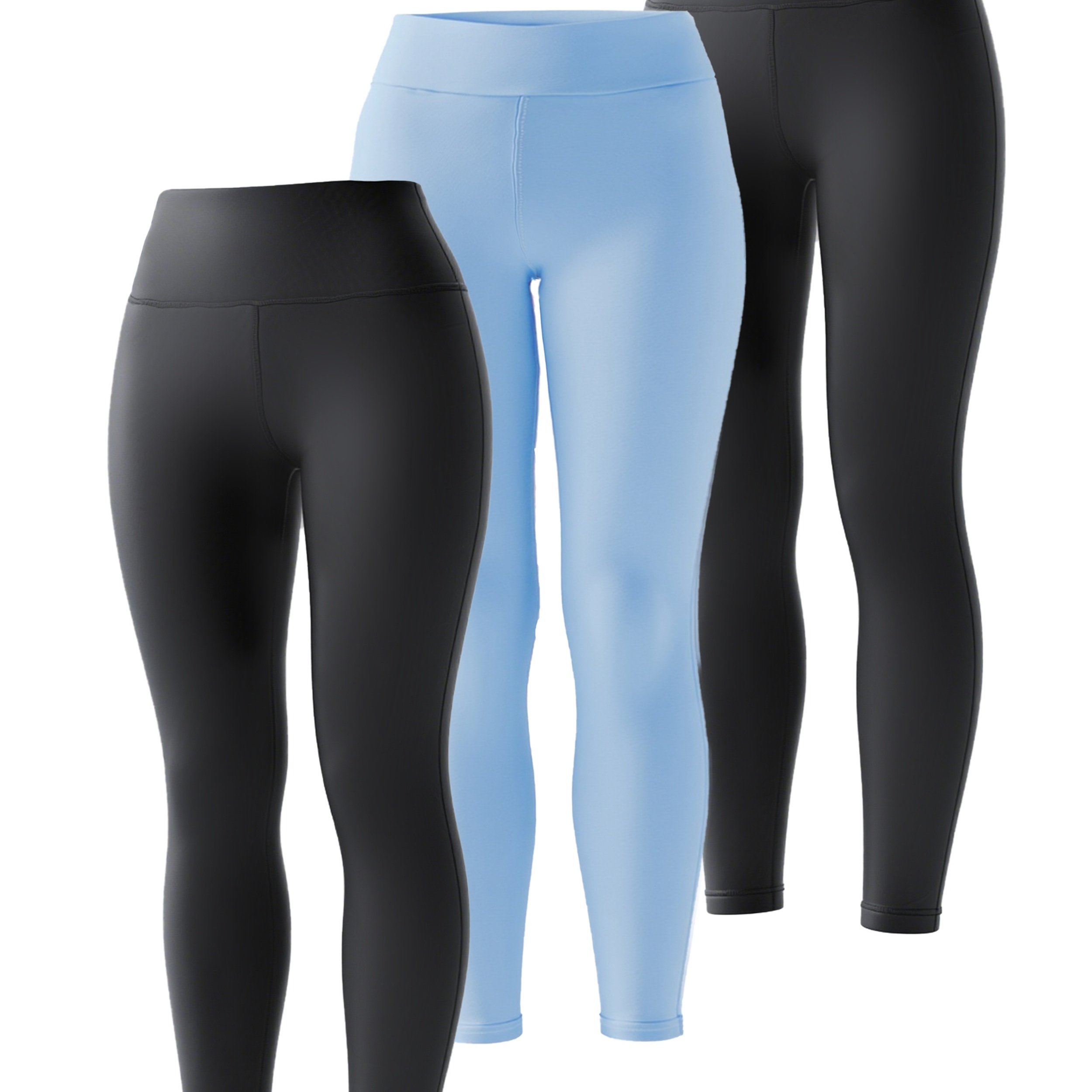 3-pc Girls' Stretch High-waist Ankle Leggings