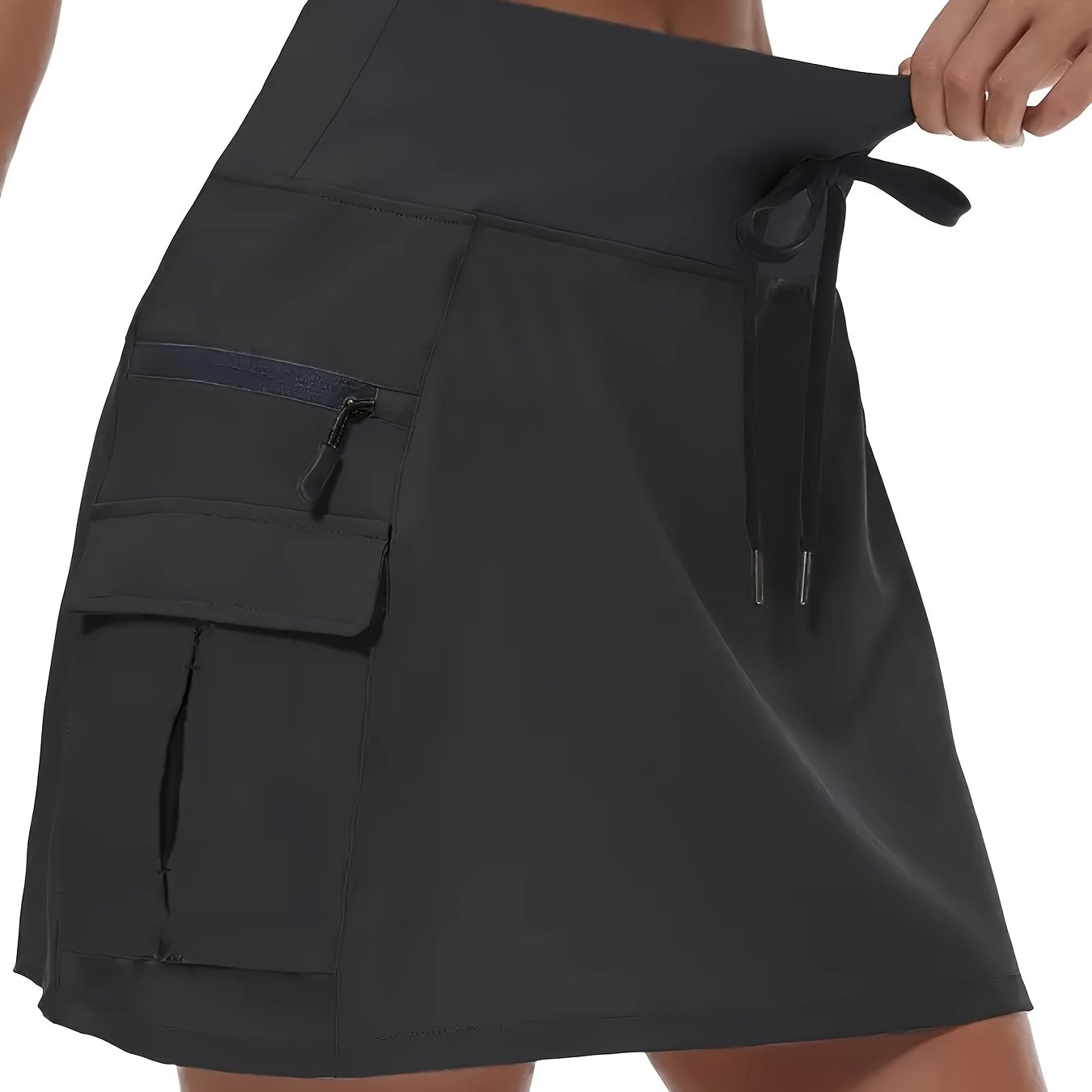 High-waisted Women's Pants With Zipper Closure, Multiple Pockets - Breathable Quick-dry Shorts, Suitable For And Workouts Wl91