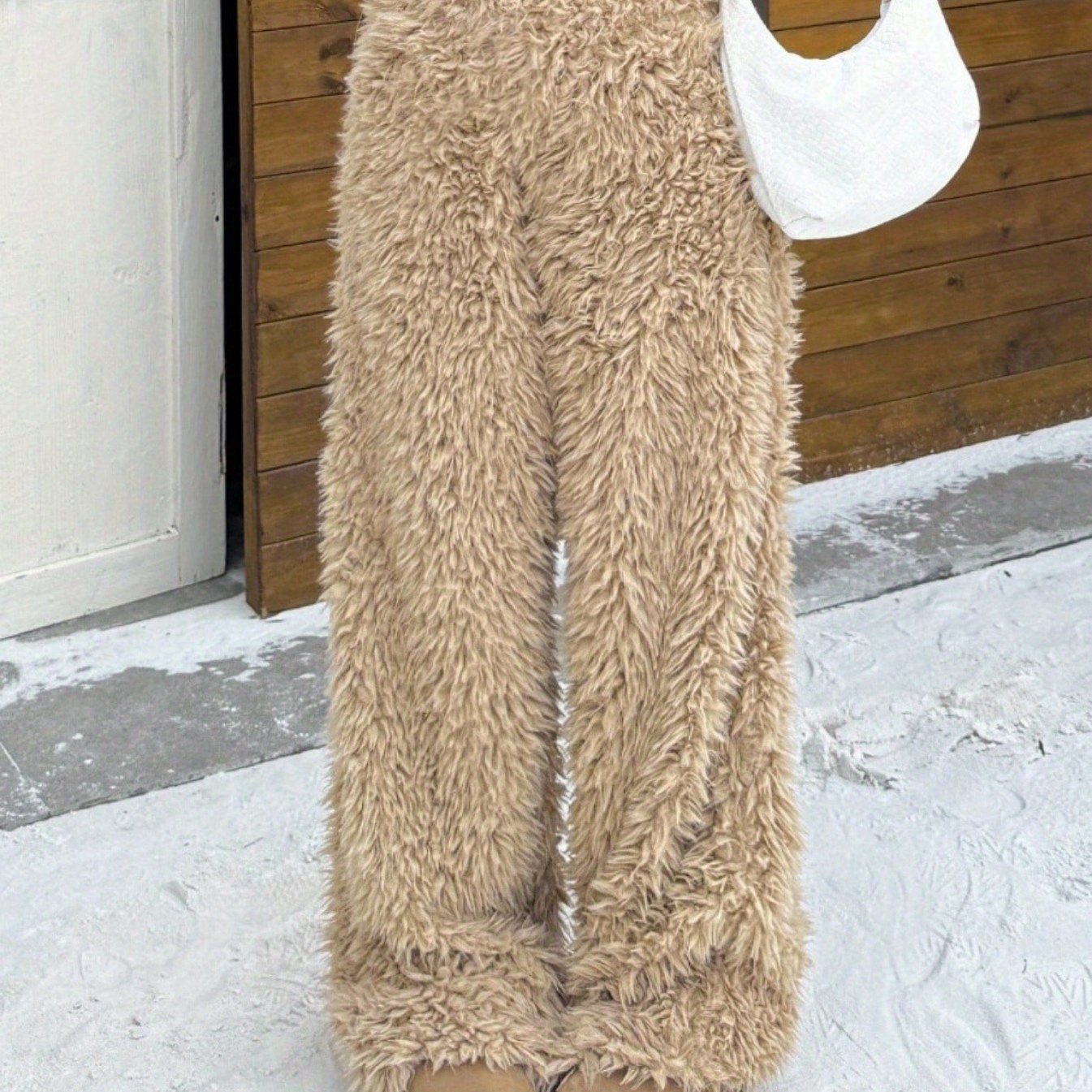 Women' Comfortable Warm Autumn And Y2k Casual Fluffy Wide-leg Pants